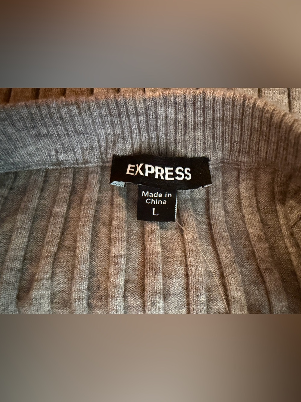 Express Gray Ribbed Knit Maxi Sweater Skirt Women’s Large NWT Stretch A-Line - Picture 5 of 10